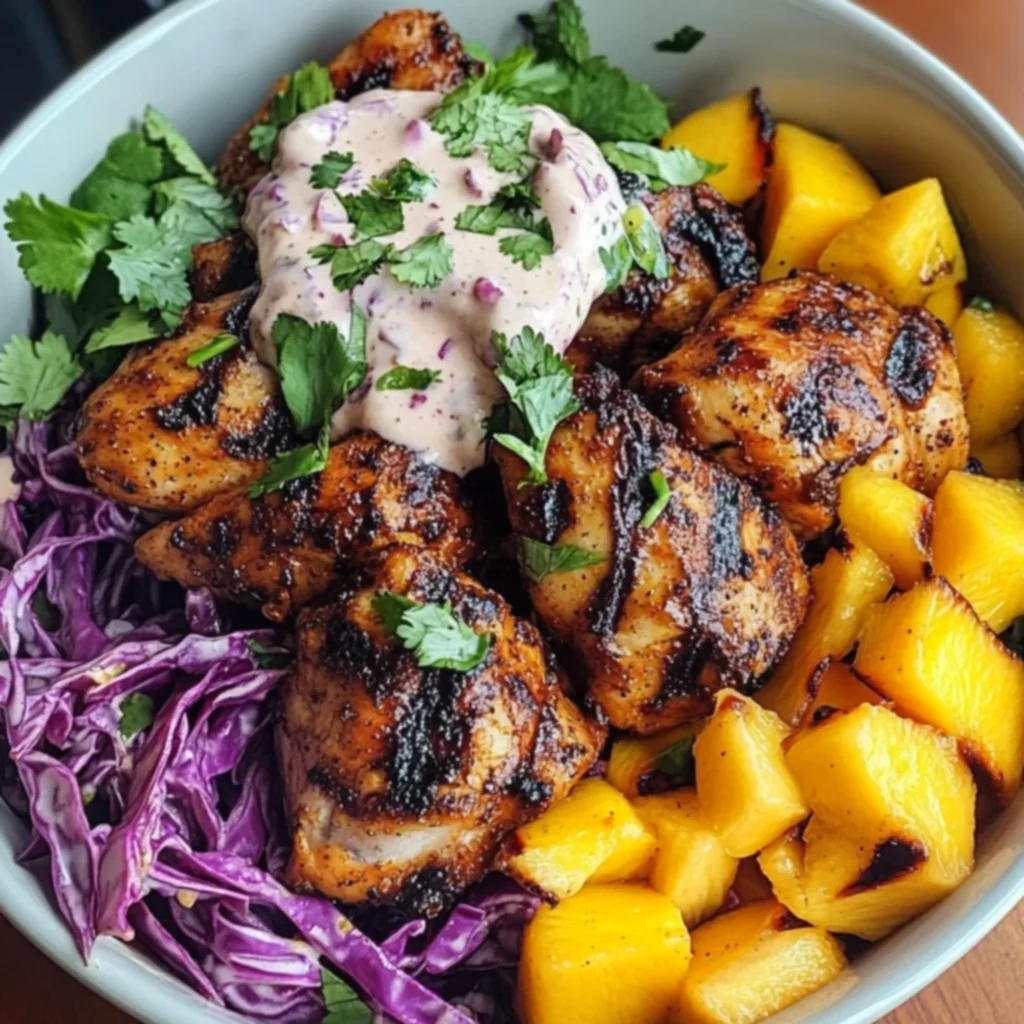 Jerk Chicken Mango Slaw Bowls