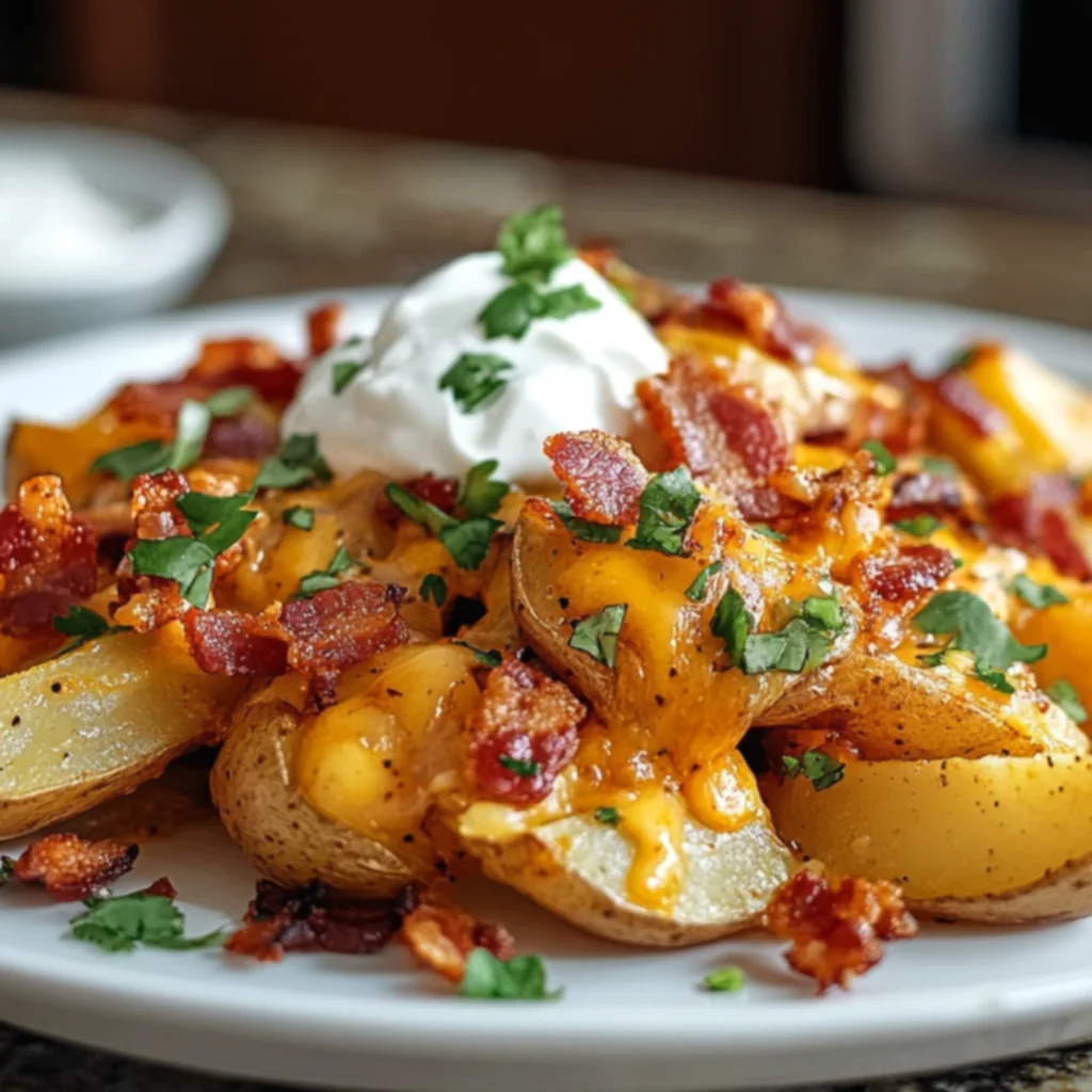 Loaded Queso Potato Wedges