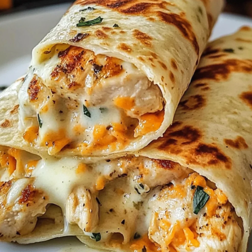 Low-Carb Cheesy Garlic Chicken Wraps