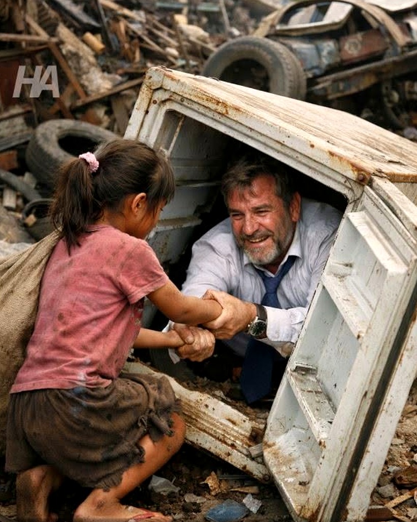 8-Year-Old Scrap Girl Finds Millionaire Begging for Help in Abandoned Fridge