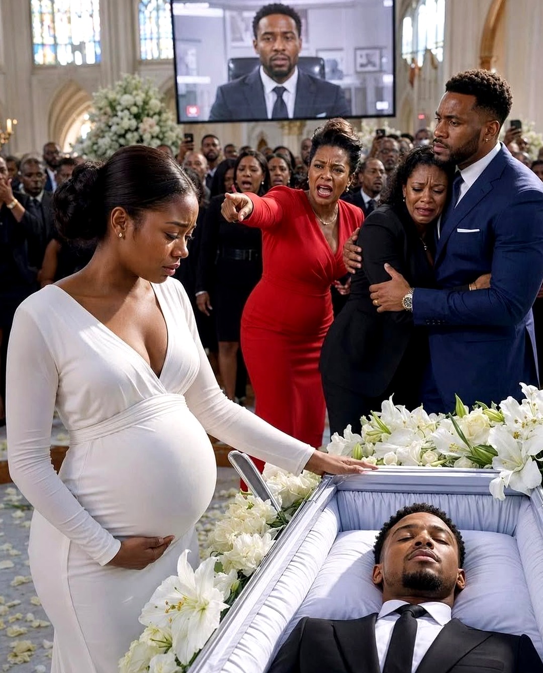Heartbreaking Betrayal: A Pregnant Widow’s Shocking Revelation at Her Husband’s Funeral