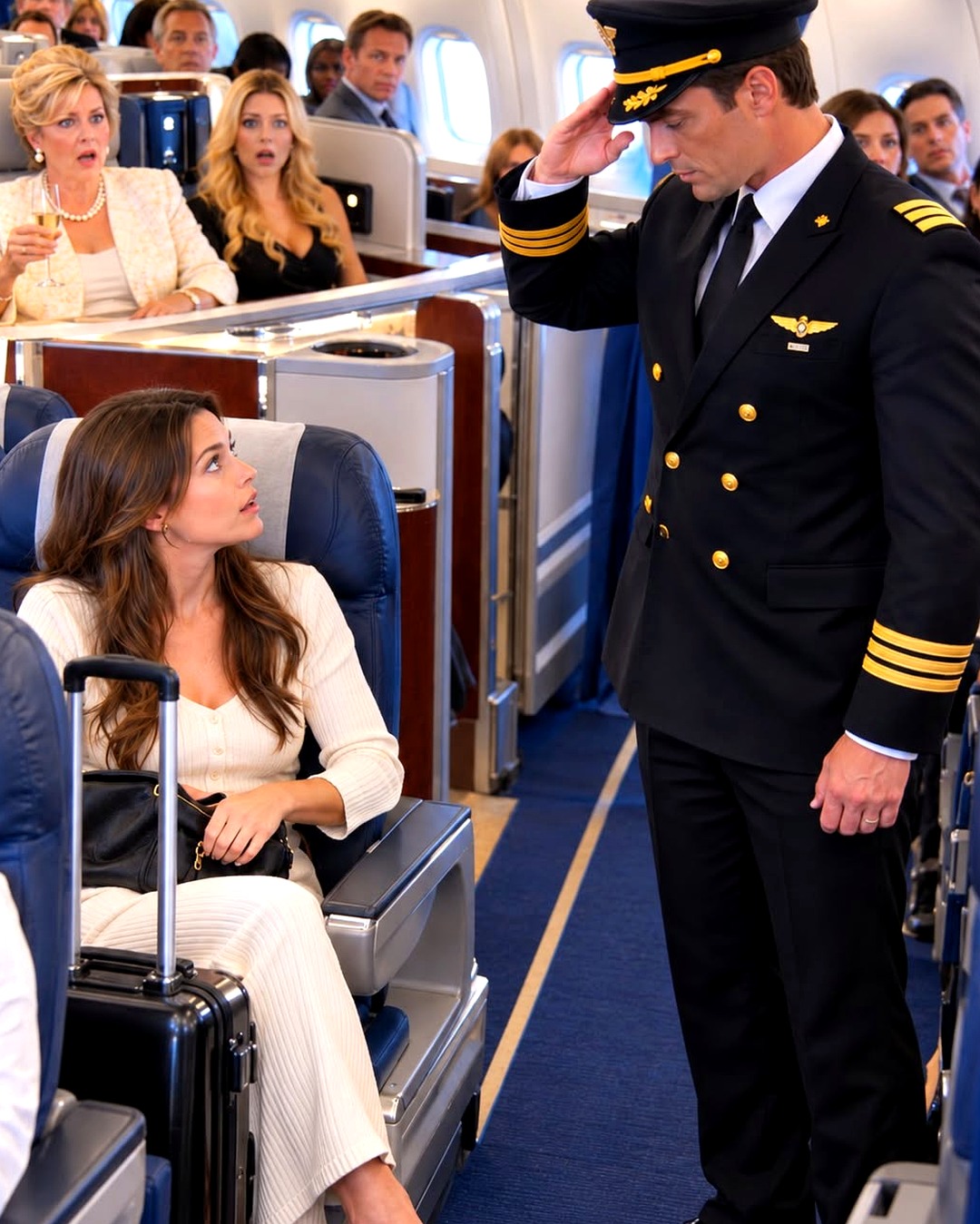 Stepmother Laughed as She Sent Me to Economy, But the Captain Had a Surprise for Her