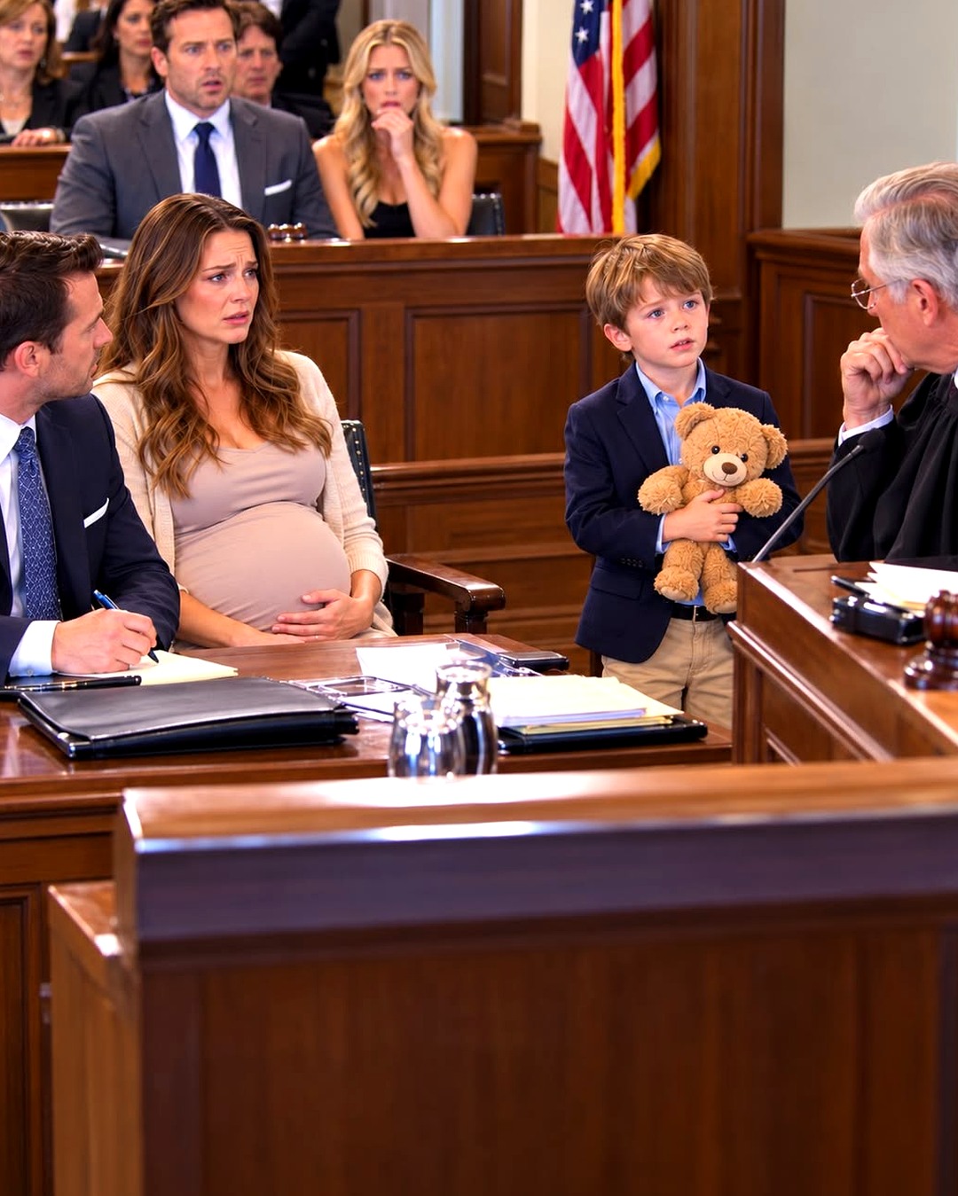Pregnant Wife’s Shocking Divorce Twist: A Six-Year-Old’s Courtroom Revelation