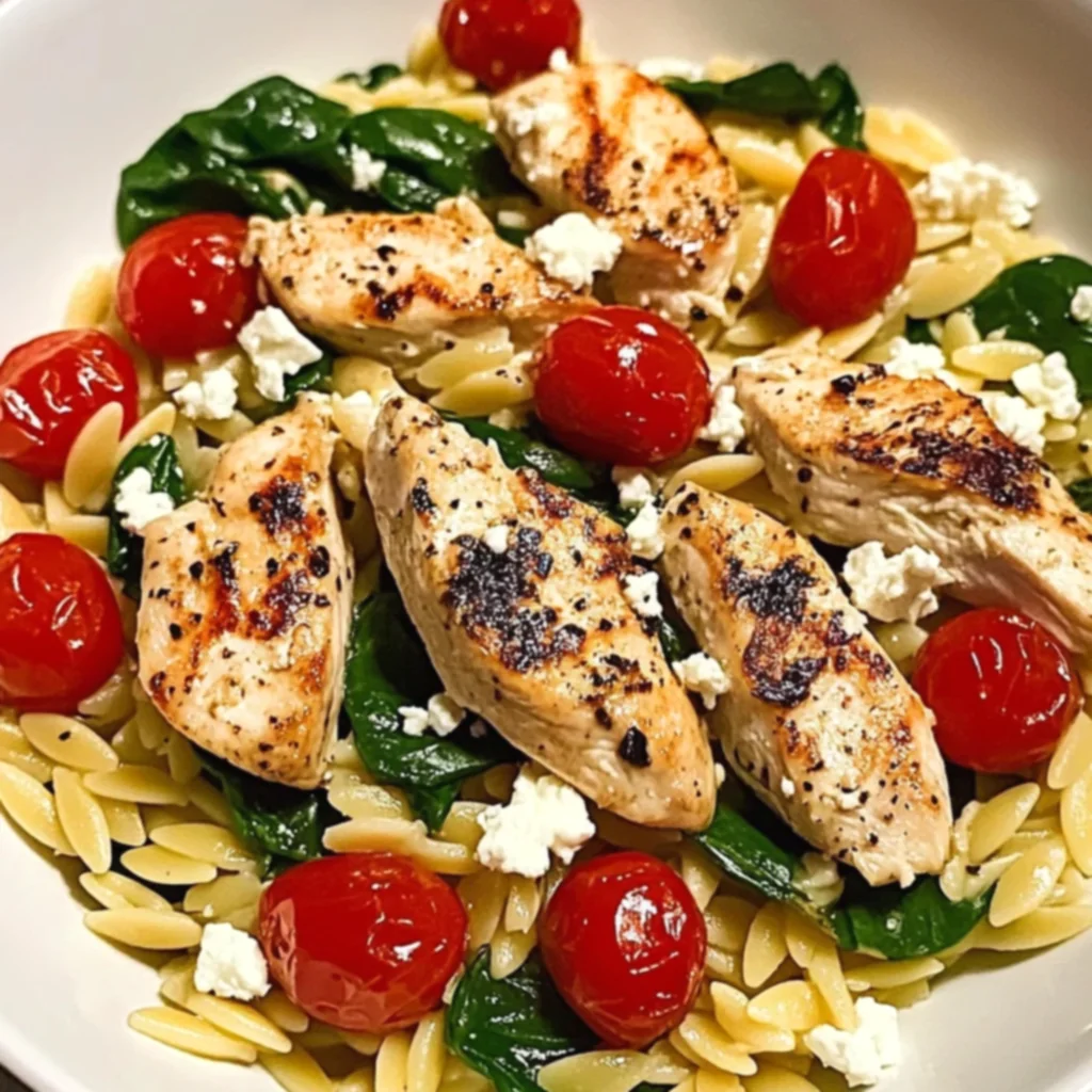 Mediterranean Creamy Chicken Orzo