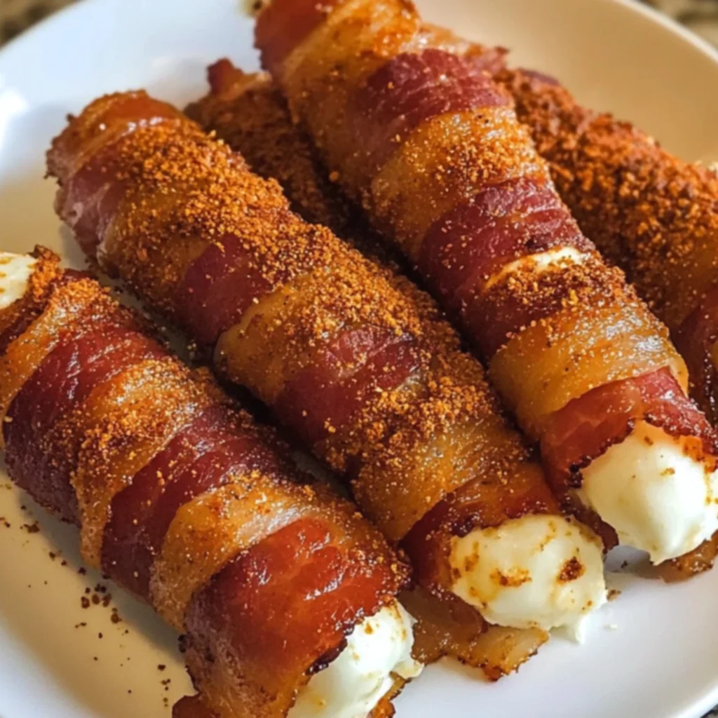 Nashville Hot Bacon-Wrapped Mozzarella Sticks
