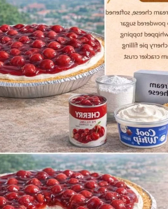 No-Bake Cherry Cream Cheese Pie