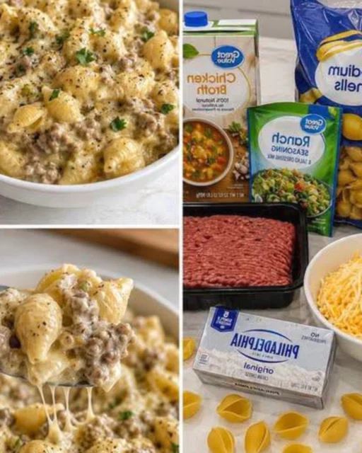 One-Pot Beef and Cheddar Ranch Pasta