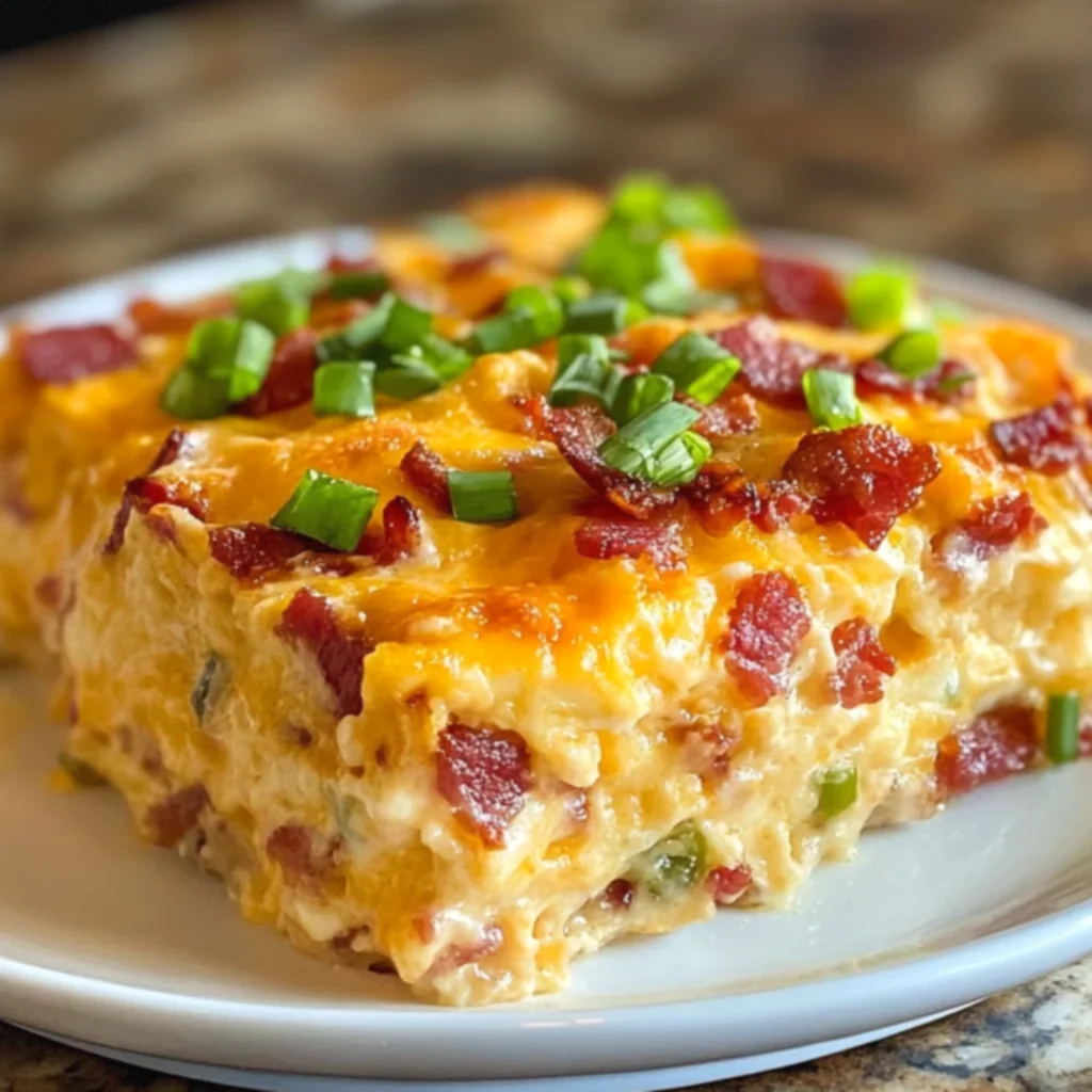 Overnight Cheesy Bacon Breakfast Casserole