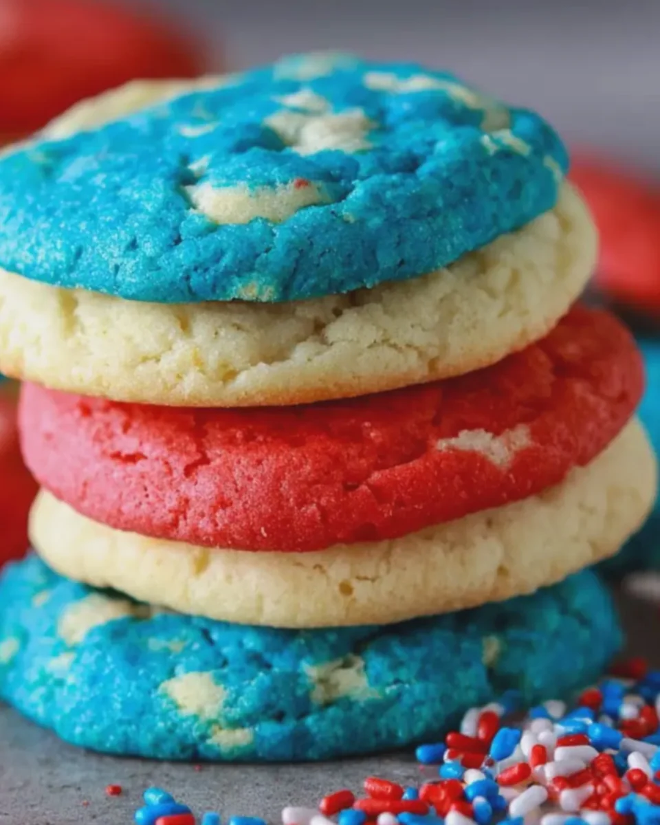 Patriotic Cake Mix Cookies