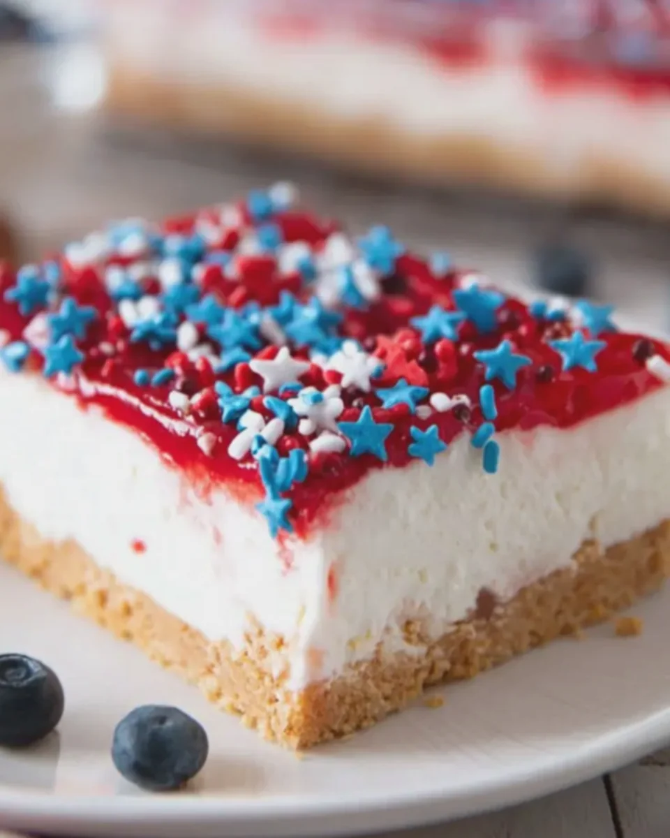 Patriotic No Bake Cheesecake