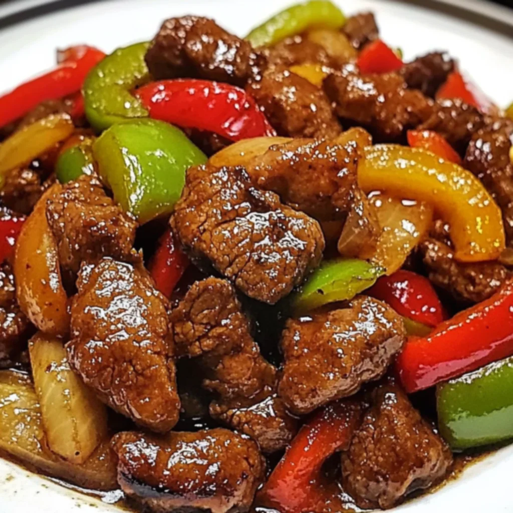 Pepper Steak with Bell Peppers and Onion