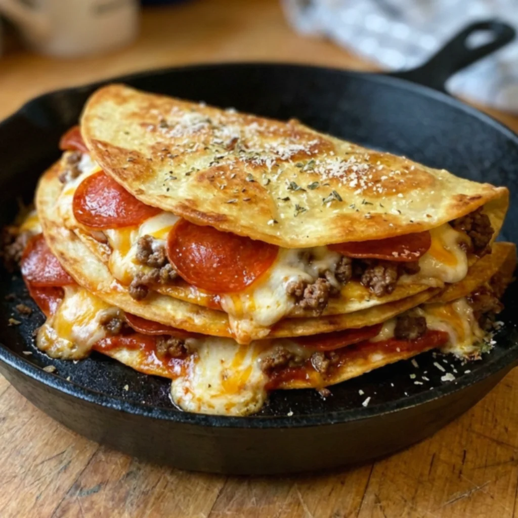 Pepperoni Pizza Cheeseburger Stacks