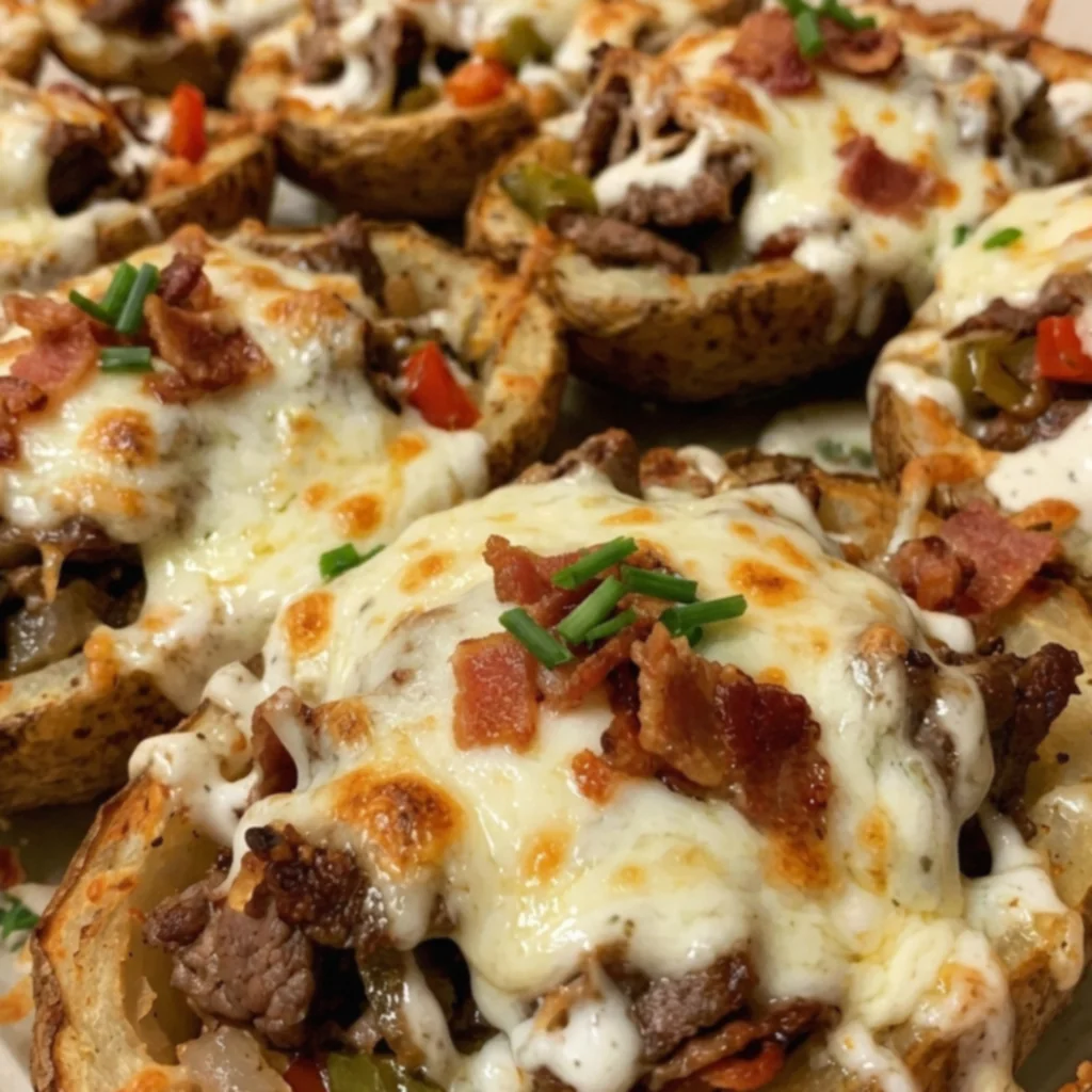 Philly Cheesesteak Bacon Ranch Potato Skin Crunch Cups
