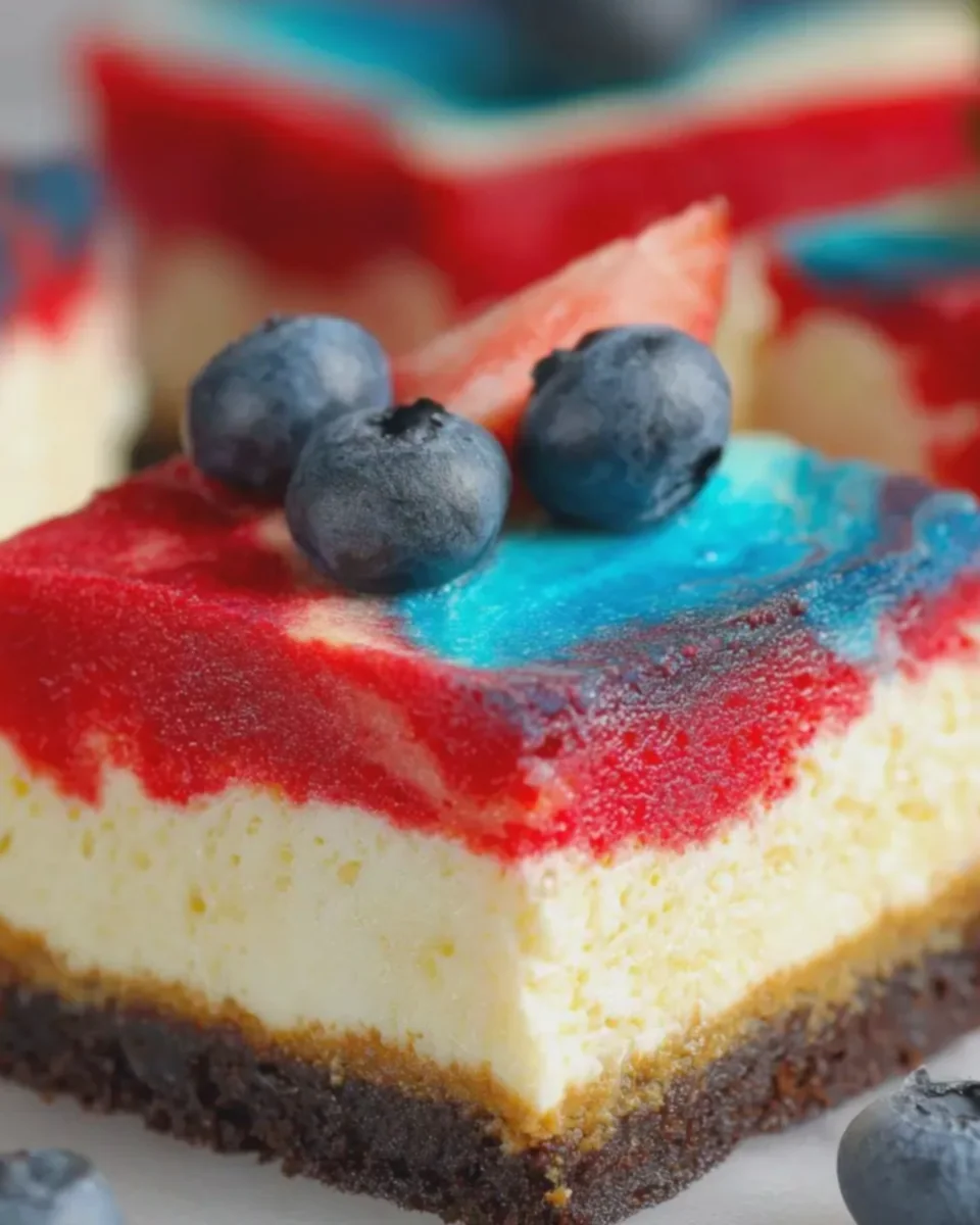 Red White and Blue Cheesecake Bars