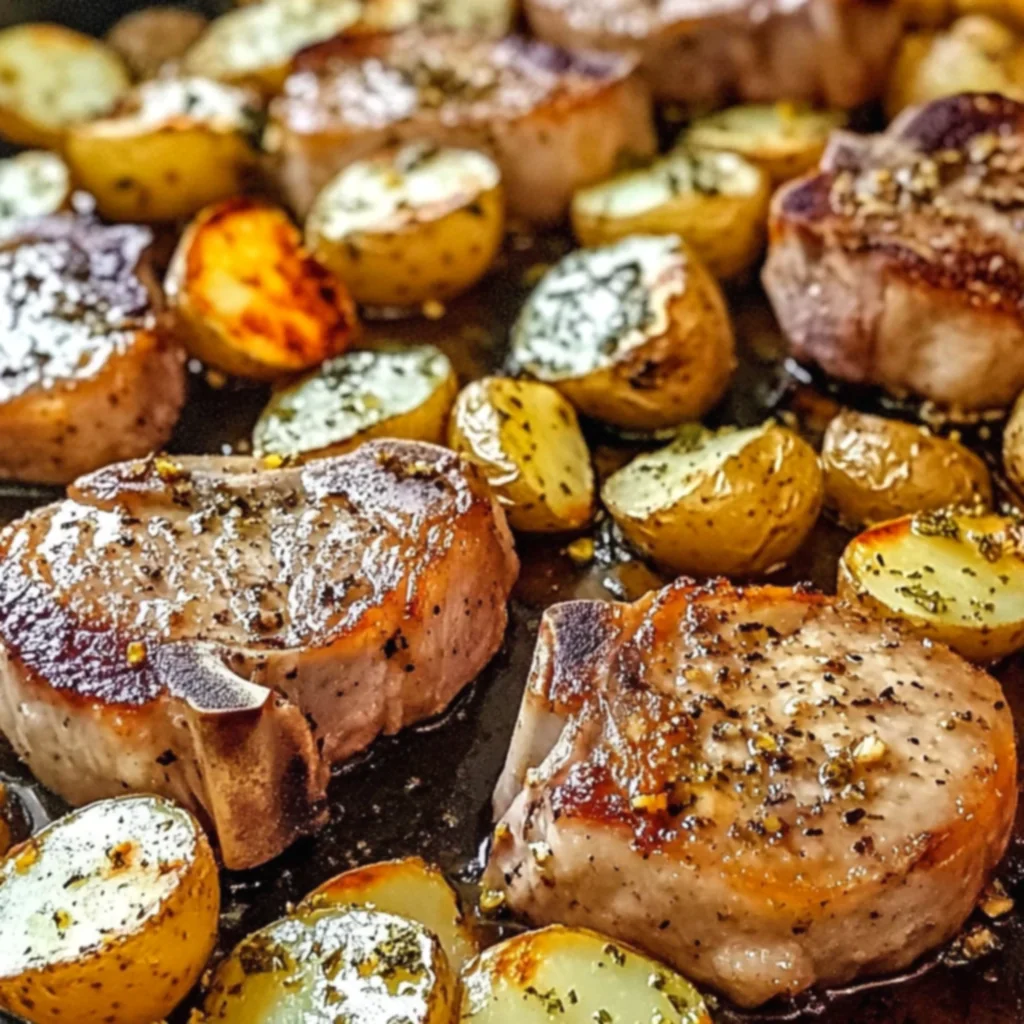 Sheet Pan Pork Chops and Potatoes