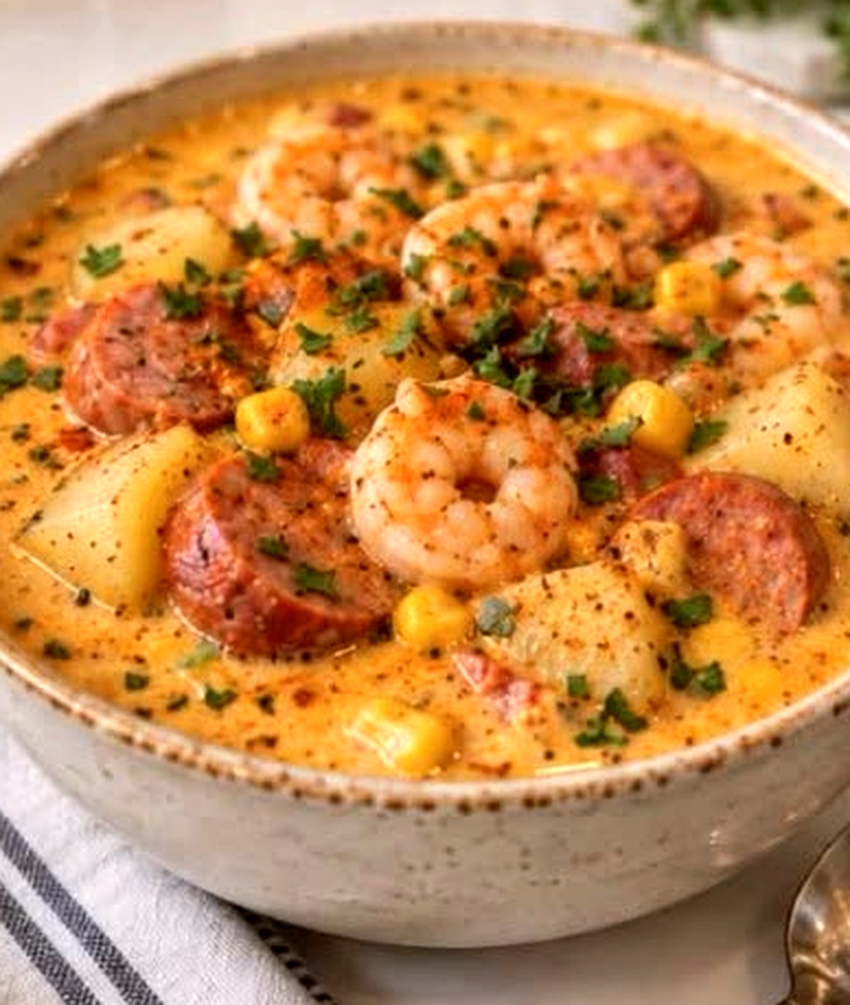 Crockpot Cajun Shrimp and Sausage Potato Soup Recipe
