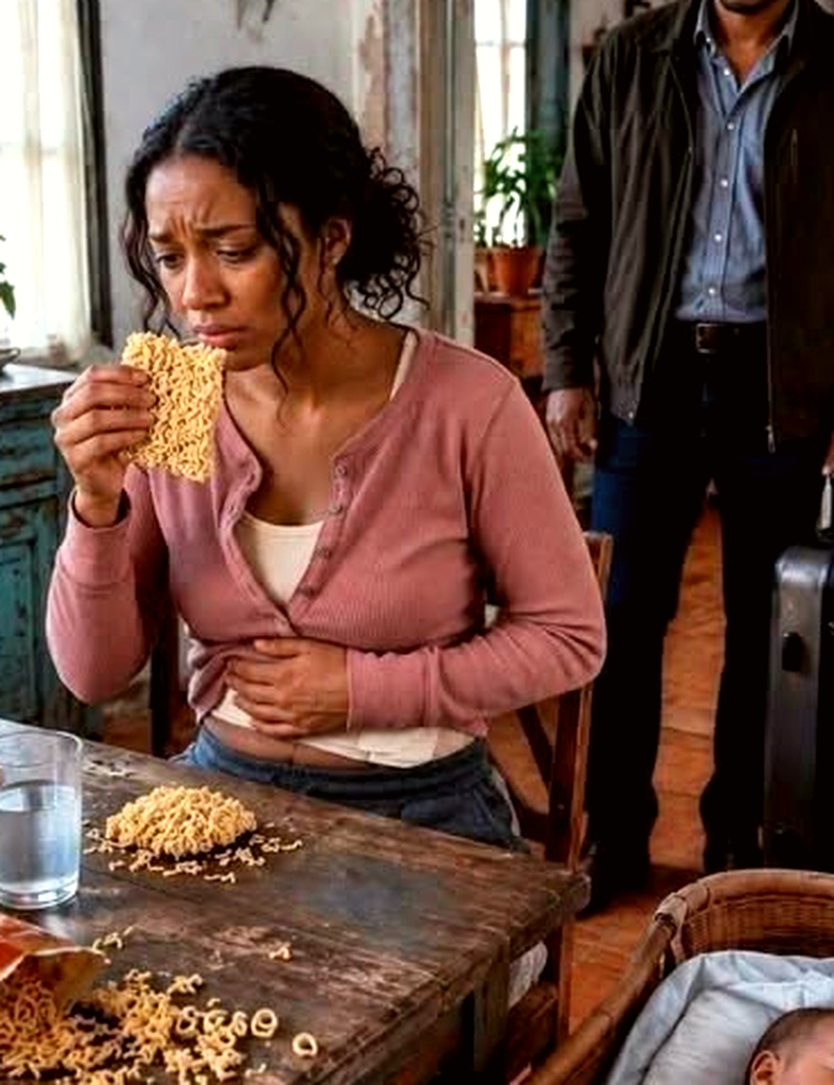 He Came Home Five Days Early to Surprise His Wife After Surgery—and Found Her Alone at the Kitchen Table Eating Dry Noodles