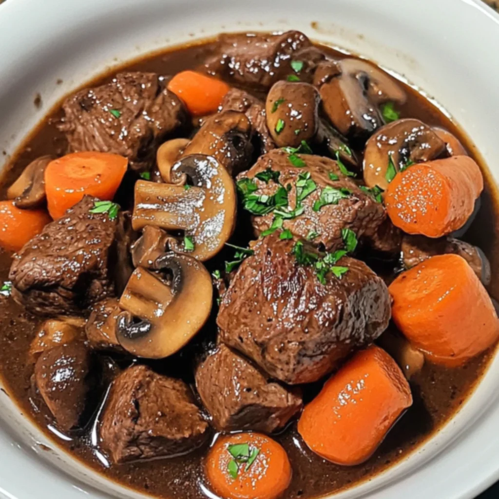 Slow Cooker Beef Burgundy with Mushrooms
