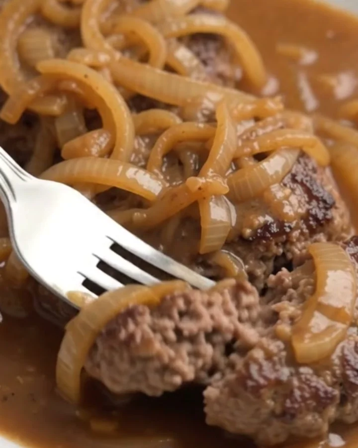Slow Cooker French Onion Burger Steaks