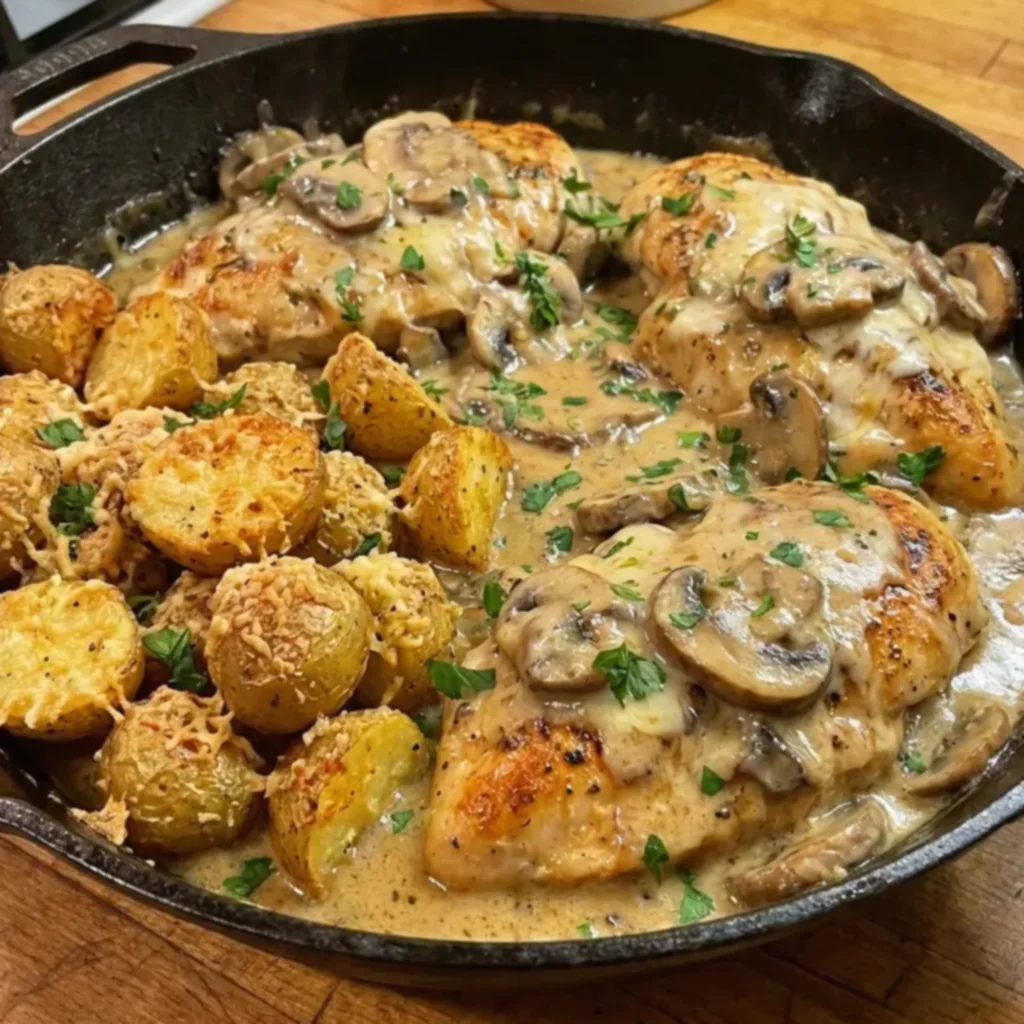 Smothered Mushroom Garlic Chicken