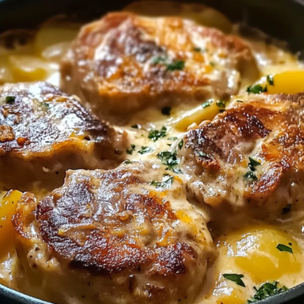 Smothered Pork Chop Scalloped Potato Casserole