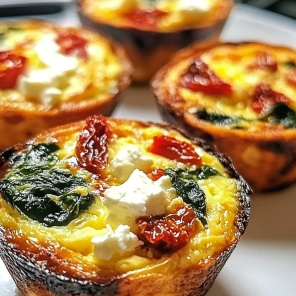 Spinach Feta and Sun-Dried Tomato Egg Muffins