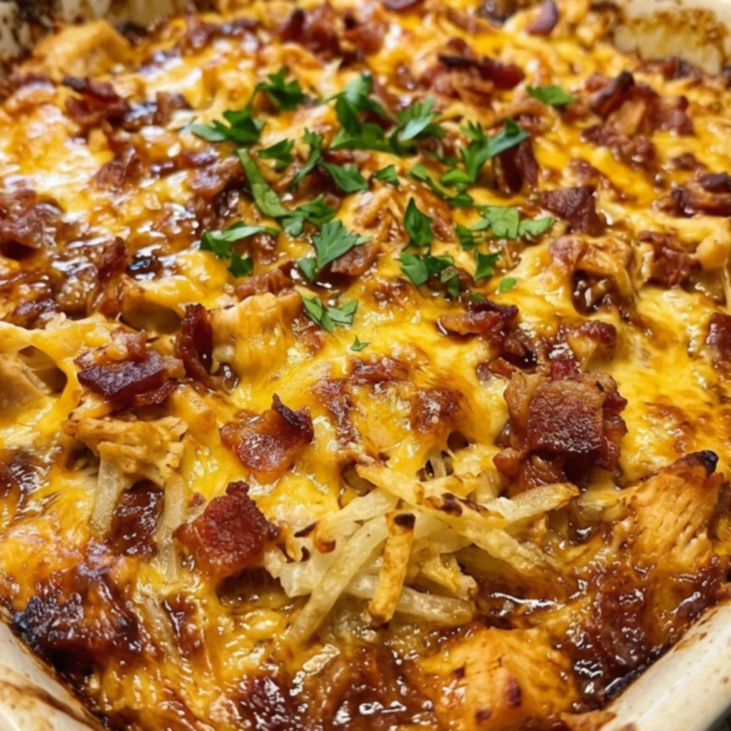 Sticky Honey BBQ Bacon Chicken Bake