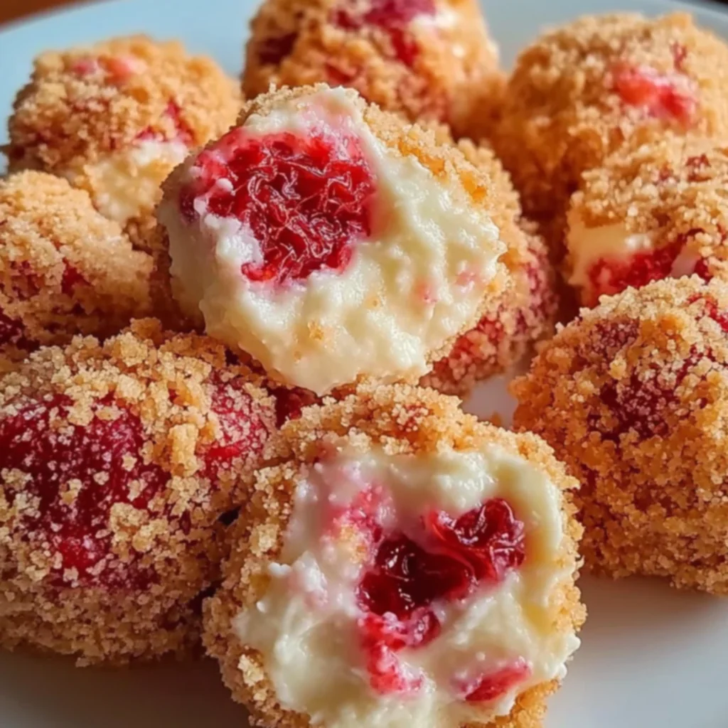 Strawberry Crunch Cheesecake Bites