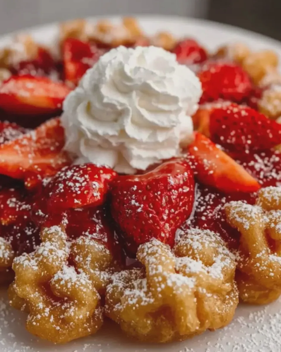 Strawberry Funnel Cake Bites