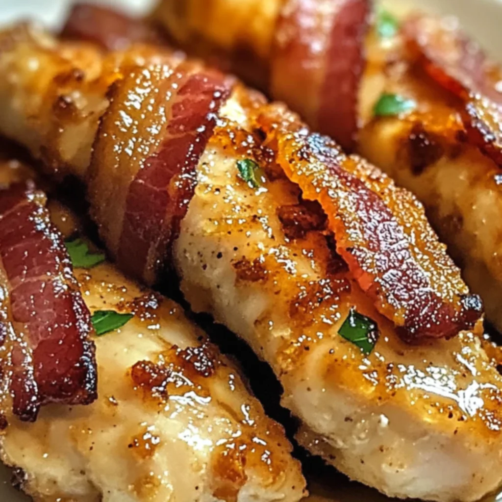 Turkey Bacon Brown Sugar Chicken Tenders