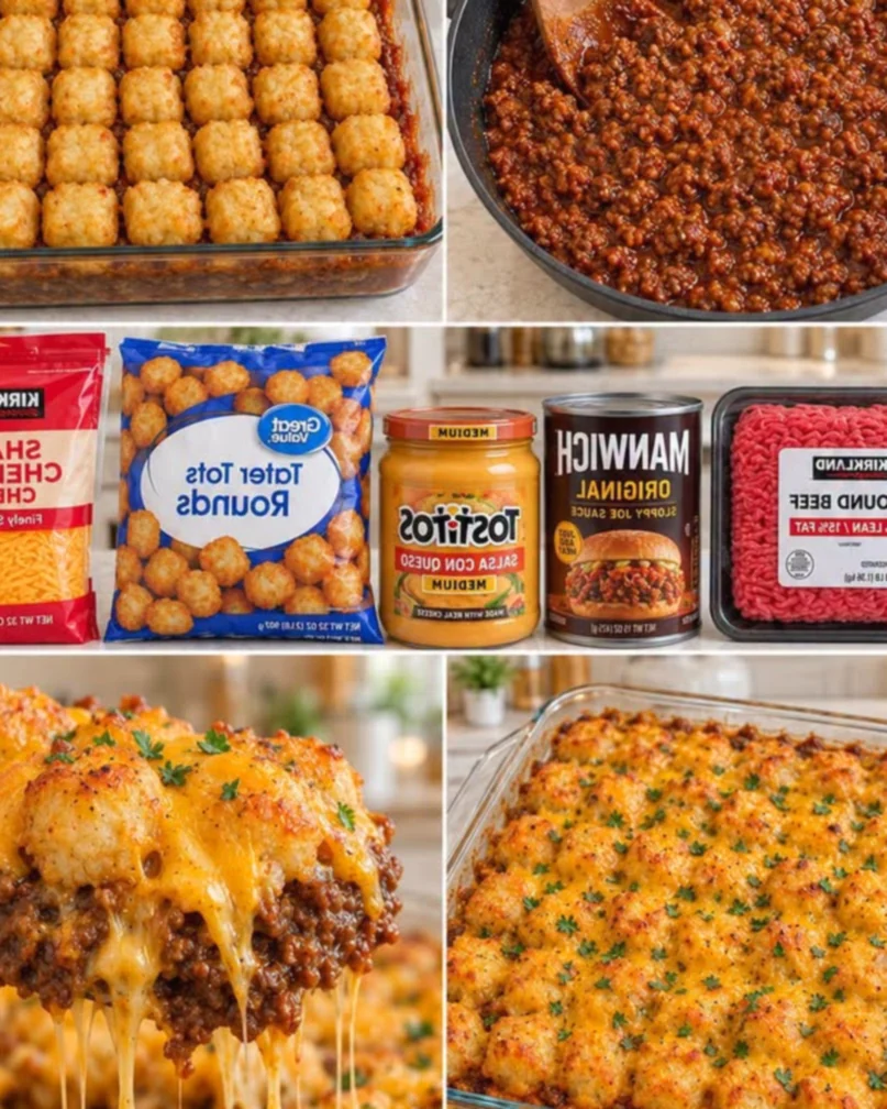 Ultimate Cheesy Sloppy Joe Tater Tot Bake