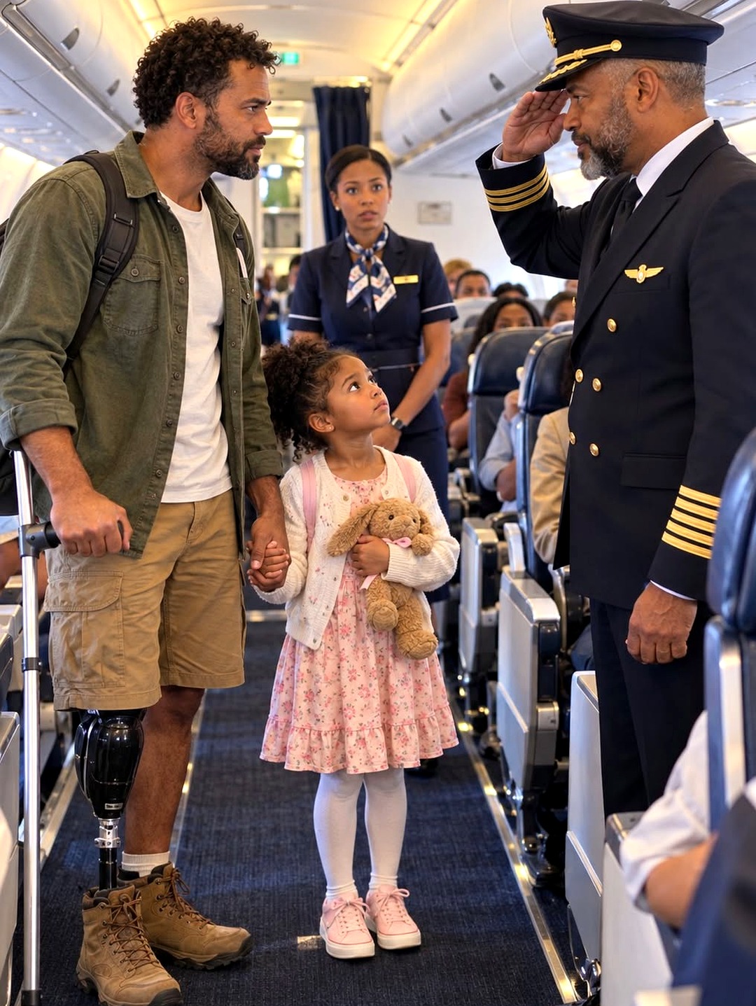 Veteran Forced to Give Up First-Class Seat for a Wealthy Man—Then the Captain Saluted Him